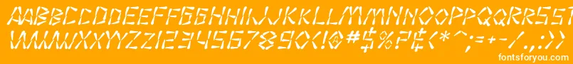 SfWasabiItalic-Schriftart – Weiße Schriften auf orangefarbenem Hintergrund