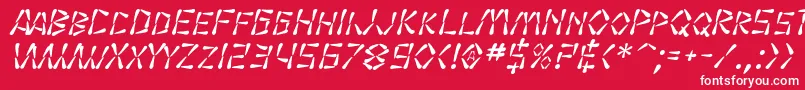 フォントSfWasabiItalic – 赤い背景に白い文字