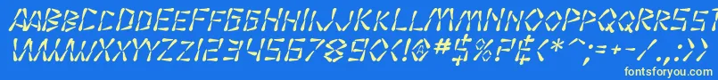 Fonte SfWasabiItalic – fontes amarelas em um fundo azul