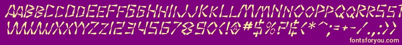 SfWasabiItalic Font – Yellow Fonts on Purple Background