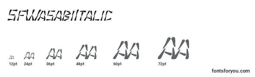 SfWasabiItalic Font Sizes