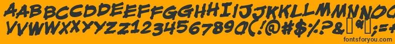 MouthBreatherBbBold Font – Black Fonts on Orange Background