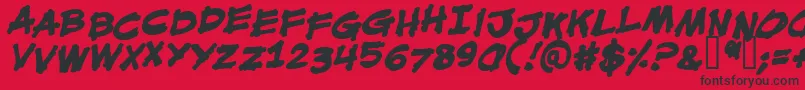 MouthBreatherBbBold Font – Black Fonts on Red Background