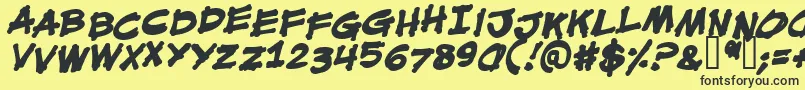 MouthBreatherBbBold Font – Black Fonts on Yellow Background