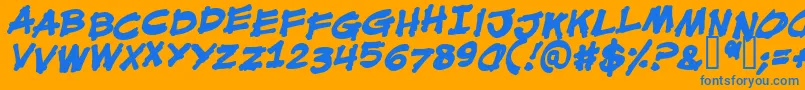 MouthBreatherBbBold Font – Blue Fonts on Orange Background