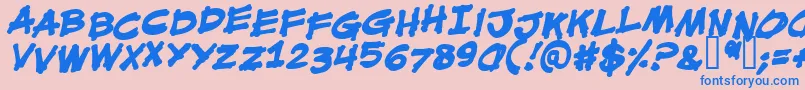 MouthBreatherBbBold Font – Blue Fonts on Pink Background