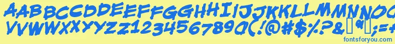 MouthBreatherBbBold Font – Blue Fonts on Yellow Background