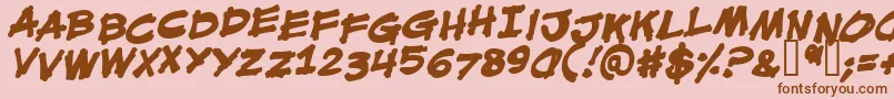 MouthBreatherBbBold Font – Brown Fonts on Pink Background