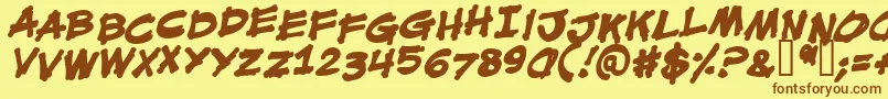 MouthBreatherBbBold Font – Brown Fonts on Yellow Background