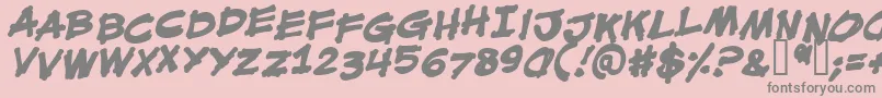 MouthBreatherBbBold Font – Gray Fonts on Pink Background