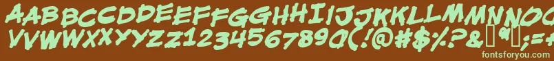 MouthBreatherBbBold Font – Green Fonts on Brown Background