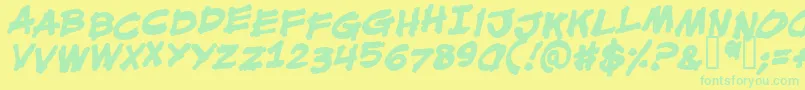 MouthBreatherBbBold Font – Green Fonts on Yellow Background