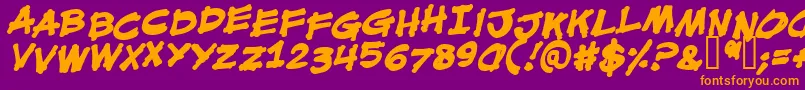 MouthBreatherBbBold Font – Orange Fonts on Purple Background