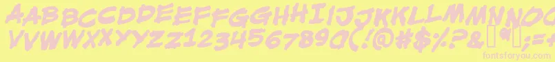 MouthBreatherBbBold Font – Pink Fonts on Yellow Background