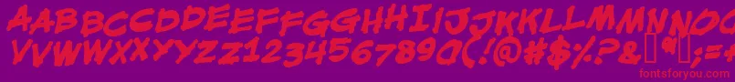 MouthBreatherBbBold Font – Red Fonts on Purple Background