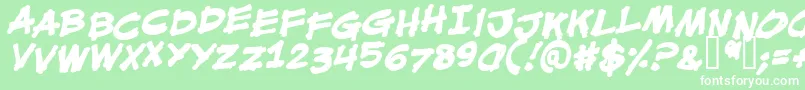 MouthBreatherBbBold Font – White Fonts on Green Background