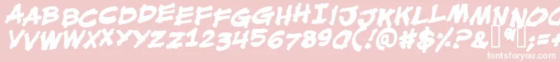 MouthBreatherBbBold Font – White Fonts on Pink Background