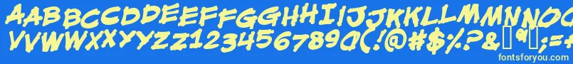 MouthBreatherBbBold Font – Yellow Fonts on Blue Background