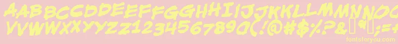 MouthBreatherBbBold Font – Yellow Fonts on Pink Background