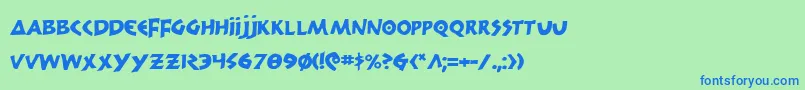 フォント300 – 青い文字は緑の背景です。