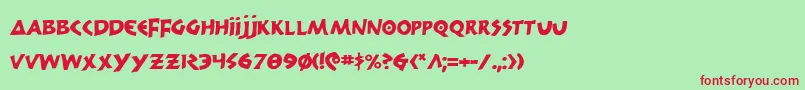 300 Font – Red Fonts on Green Background