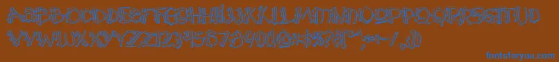 Y2kpopmuzoutaoe Font – Blue Fonts on Brown Background