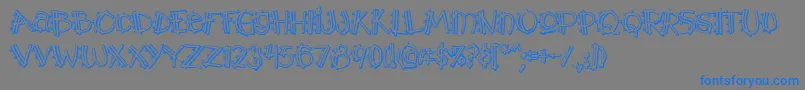 Y2kpopmuzoutaoe-Schriftart – Blaue Schriften auf grauem Hintergrund