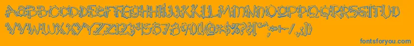Y2kpopmuzoutaoe Font – Blue Fonts on Orange Background