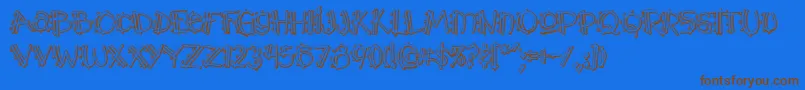 Y2kpopmuzoutaoe Font – Brown Fonts on Blue Background