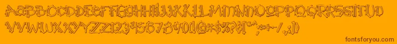 Y2kpopmuzoutaoe Font – Brown Fonts on Orange Background