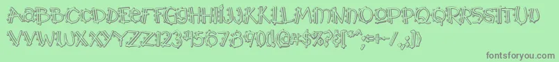 Y2kpopmuzoutaoe Font – Gray Fonts on Green Background