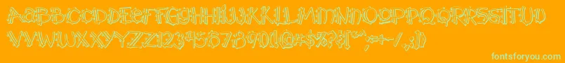 Y2kpopmuzoutaoe Font – Green Fonts on Orange Background