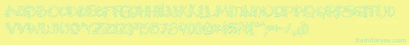 fuente Y2kpopmuzoutaoe – Fuentes Verdes Sobre Fondo Amarillo