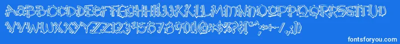 Police Y2kpopmuzoutaoe – polices blanches sur fond bleu