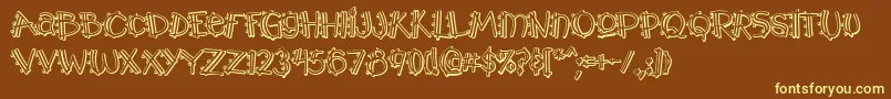 Y2kpopmuzoutaoe Font – Yellow Fonts on Brown Background