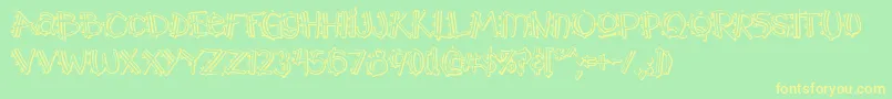 Y2kpopmuzoutaoe Font – Yellow Fonts on Green Background