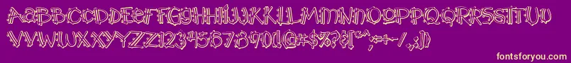 Fonte Y2kpopmuzoutaoe – fontes amarelas em um fundo roxo