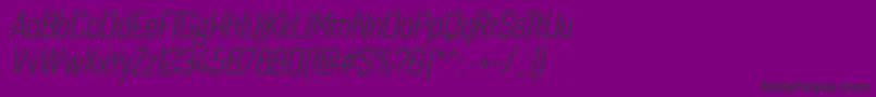 Quarcacondbookitalic-Schriftart – Schwarze Schriften auf violettem Hintergrund