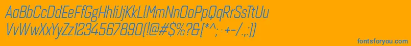 Шрифт Quarcacondbookitalic – синие шрифты на оранжевом фоне