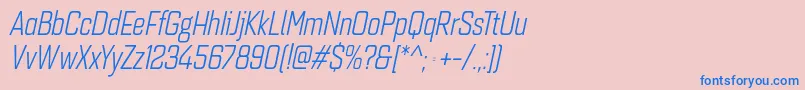 Quarcacondbookitalic-Schriftart – Blaue Schriften auf rosa Hintergrund