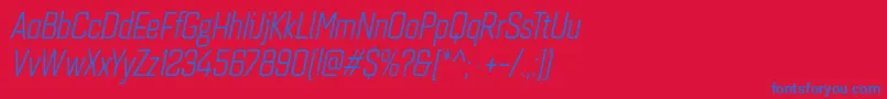 Czcionka Quarcacondbookitalic – niebieskie czcionki na czerwonym tle