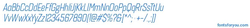 フォントQuarcacondbookitalic – 白い背景に青い文字