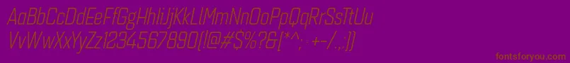 Quarcacondbookitalic-fontti – ruskeat fontit violetilla taustalla