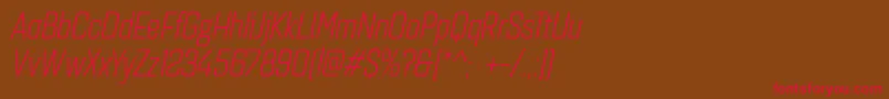 Quarcacondbookitalic Font – Red Fonts on Brown Background