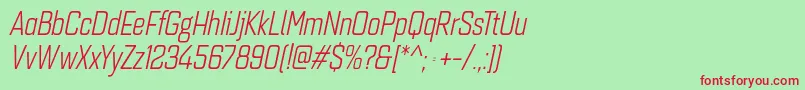 Quarcacondbookitalic Font – Red Fonts on Green Background