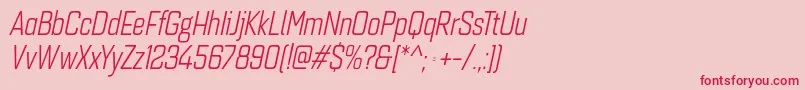 Quarcacondbookitalic-Schriftart – Rote Schriften auf rosa Hintergrund