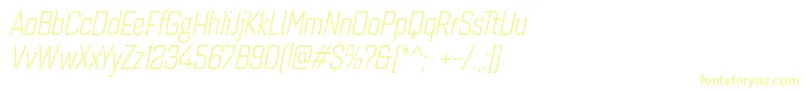 Quarcacondbookitalic-Schriftart – Gelbe Schriften auf weißem Hintergrund