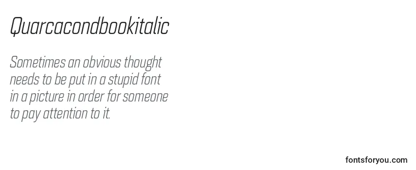 Quarcacondbookitalic Font