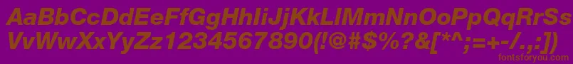 HelveticaneueltstdHvit Font – Brown Fonts on Purple Background