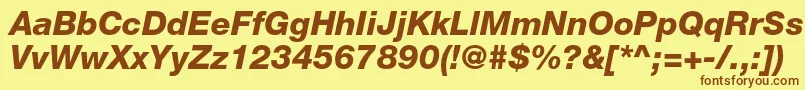 HelveticaneueltstdHvit Font – Brown Fonts on Yellow Background